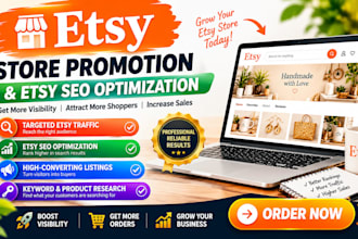 offer etsy stores promotion etsy seo optimization etsy product listing, setup
