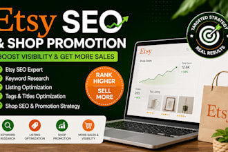 offer etsy stores promotion etsy seo optimization etsy product listing, setup