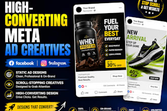 design high converting static ads and meta ad creatives