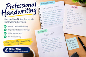 professional handwriting, handwritten notes, and handwriting services, letter