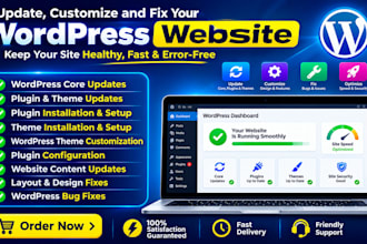 update, customize and fix your wordpress website