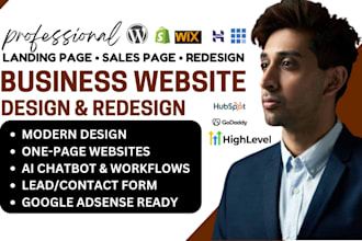 design business website landing page sales page lead capture page google adsense