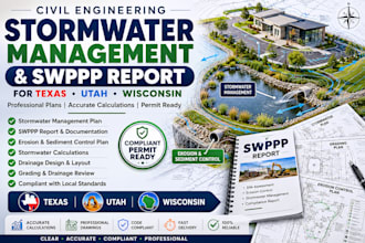 civil engineering stormwater management swppp report for texas utah wisconsin