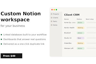 build a custom notion workspace for your business