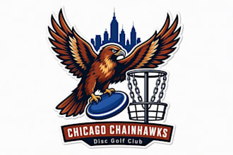 create amazing modern chicago disc golf club logo with unlimited revisions