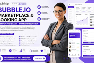 build bubble io marketplace booking app vendor dashboard payment integration