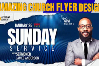 design professional church flyer, postcard and banner