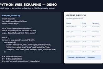 build a python web scraper for data extraction