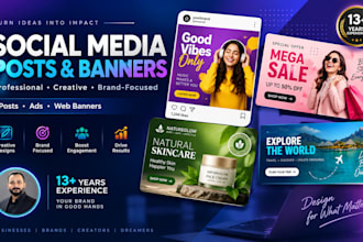 create professional social media post designs for brands