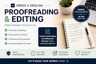 proofread and edit greek and english texts professionally