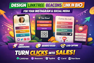 create linktree beacons taplink link in bio landing page for instagram bio