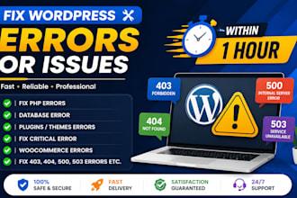 fix wordpress 403, 404, 500, 503 errors, critical and database issues