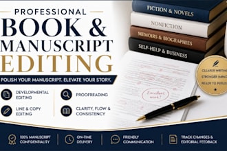 be your book editor for manuscript edi ting line editing and proofreading