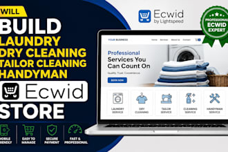 build laundry service dry cleaner tailor cleaning company handyman ecwid website