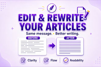 professionally edit and rewrite your articles and blog posts