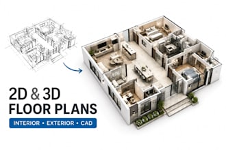 convert your 2d floor plan into a 3d house plan