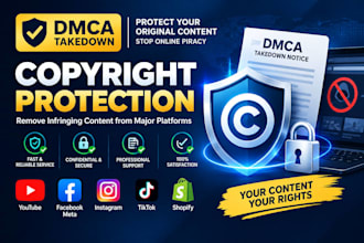 dmca takedown copyright protection facebook shopify meta youtube tiktok ig