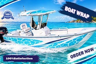 creative boat wrap, wrap decal, vehicle wrap design