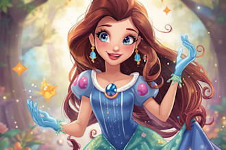 do a disney style illustration