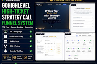 build a gohighlevel strategy call funnel with sales automation