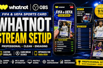 setup and design FIFA uefa sports card whatnot stream