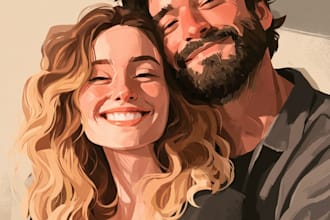 draw couple portrait illustration