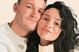 draw couple portrait illustration