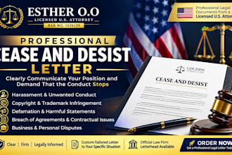 draft a professional cease and desist letter as a US lawyer