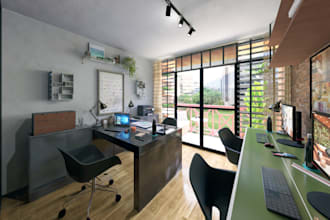 create 3d interior rendering and furniture layout for your room