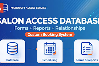 build salon booking access database with forms and reports