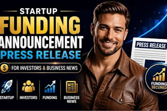 write startup funding announcement press release for investors and business news