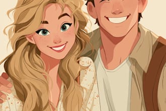 create a disney cartoon illustration