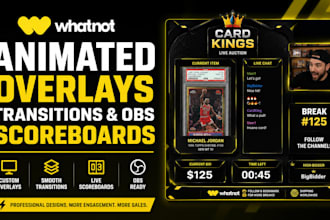 design animated whatnot overlays transitions and obs scoreboards