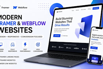 design a modern responsive framer landing page framer website webflow site