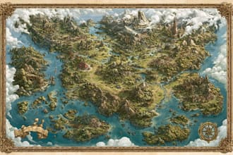 do a fantasy map illustration
