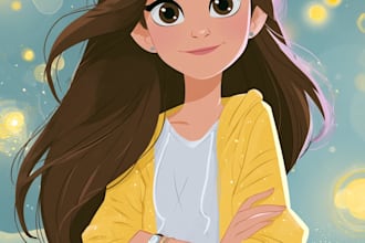 make a disney cartoon illustration