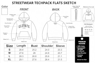 design fashion menswear, streetwear,hoodie t shirt puffer wear fashion tech pack