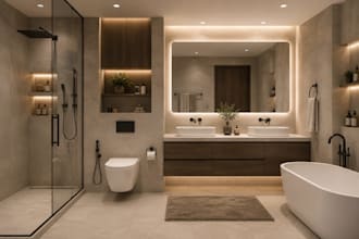 create 2d layout and 3d renders of your bathroom