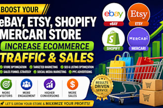 do ebay etsy shopify mercari store promotion increase ecommerce traffic sales
