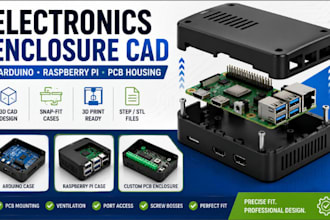 electronics enclosure cad, arduino snap fit case and raspberry pi 3d pcb housing