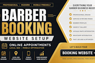 barber booking website setup online appointments local SEO mobile optimization