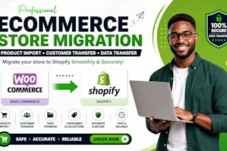 ecommerce store migration product import  customer transfer woocommerce shopify