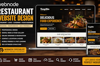 build webnode restaurant website design cafe food catering online ordering