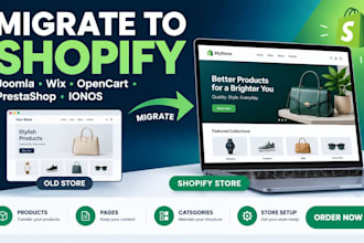 migrate joomla wix volusion jimdo opencart prestashop ionos to shopify store