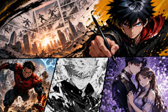 draw comic book pages, manga panels and webtoon art