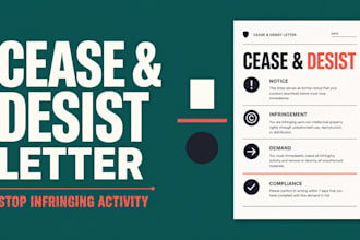 draft a professional cease and desist letter to stop infringing activity