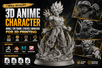 sculpt 3d anime character modeling action figure miniature model for 3d printing