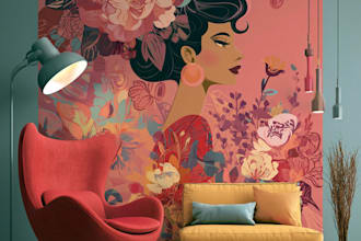 design a colorful wall mural