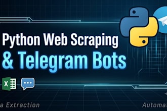 do python web scraping, data extraction and telegram bot