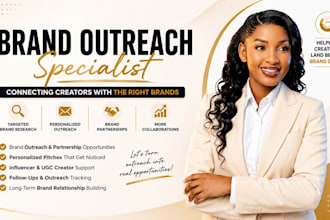 be your brand outreach specialist for brand deals and partnerships